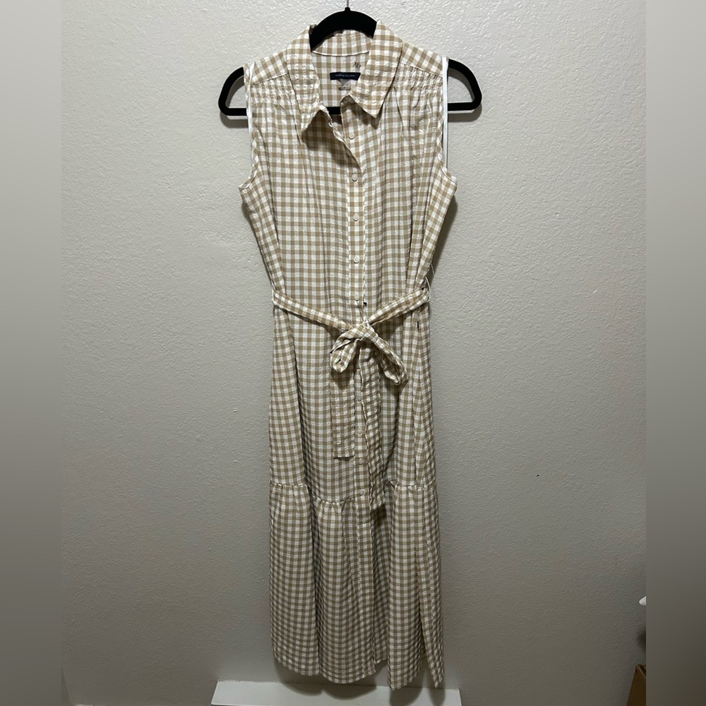 NWOT Tommy Hilfiger Gingham Tie-Waist Midi Dress Size 6 | Preppy Cottagecore